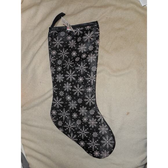 18" Snowflakes on Blue Satin Christmas Stocking by Holiday Time - Picture 1 of 2